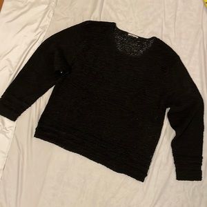 Sheer weave viscose black Sweater